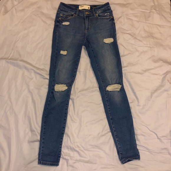 garage size 0 high waisted ripped skinny jeans